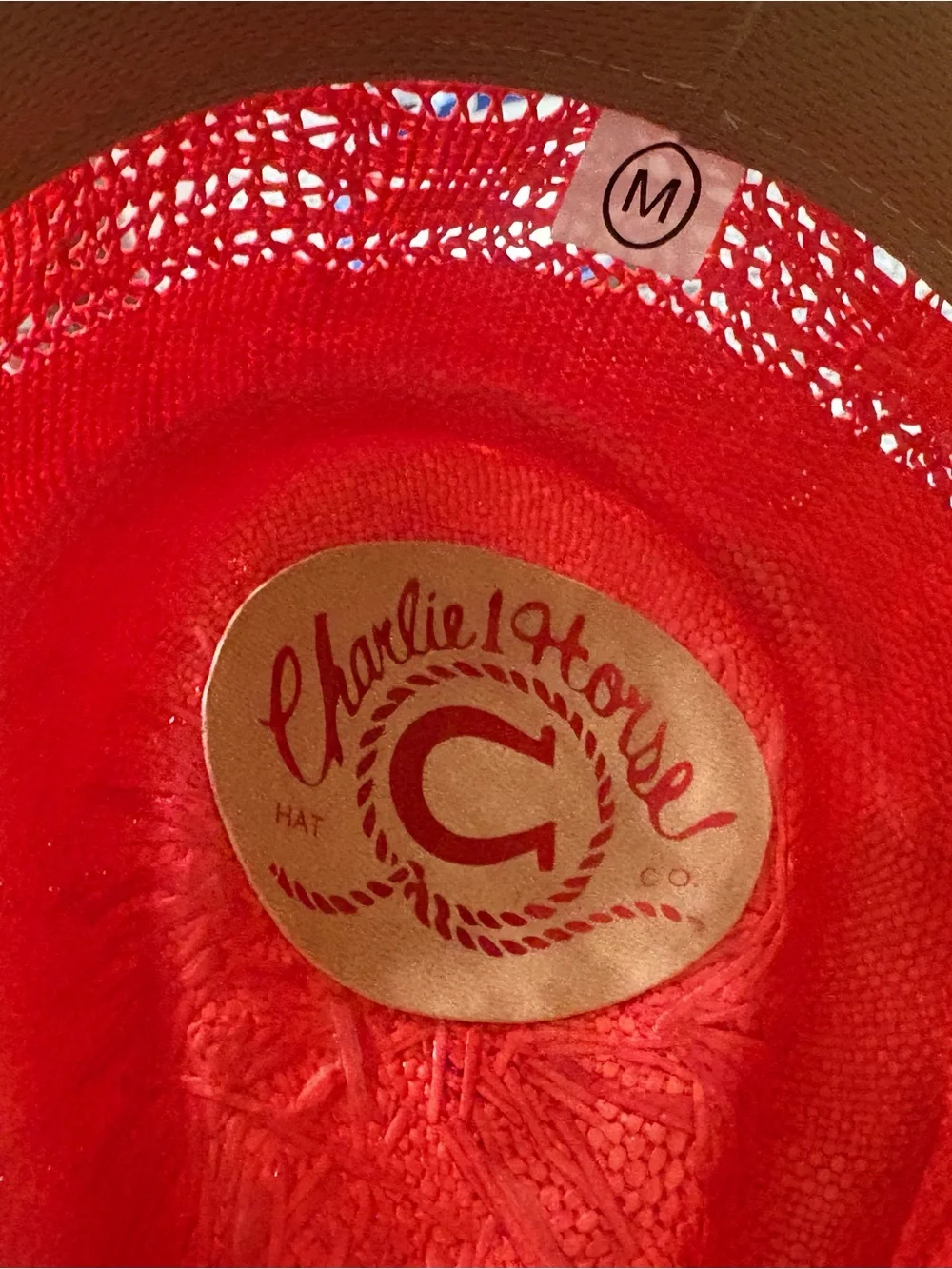Wide-Brim Red Straw Fedora with Decorative Band
